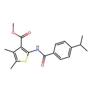 Methyl 2-[(4-isopropylbenzoyl)amino]-4,5-dimethyl-3-thiophenecarboxylate structure