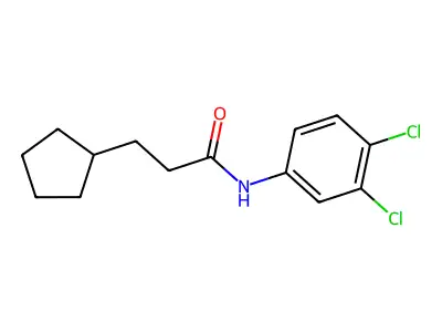 3-cyclopentyl-N-(3,4-dichlorophenyl)propanamide structure