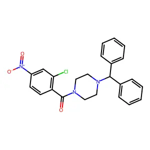 (4-Benzhydrylpiperazin-1-yl)-(2-chloro-4-nitrophenyl)methanone structure