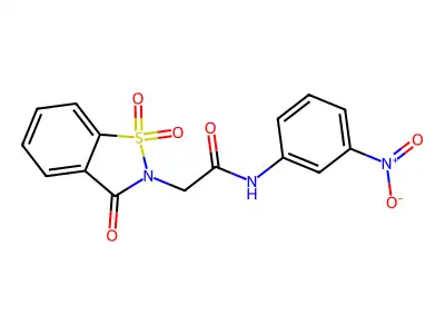 2-(1,1-dioxido-3-oxobenzo[d]isothiazol-2(3H)-yl)-N-(3-nitrophenyl)acetamide structure