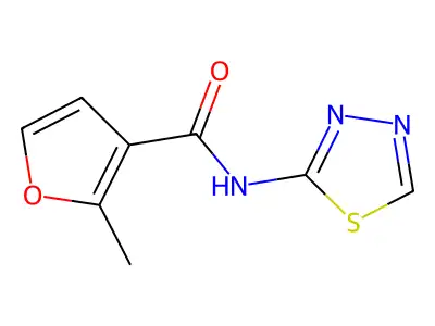 2-methyl-N-(1,3,4-thiadiazol-2-yl)furan-3-carboxamide structure
