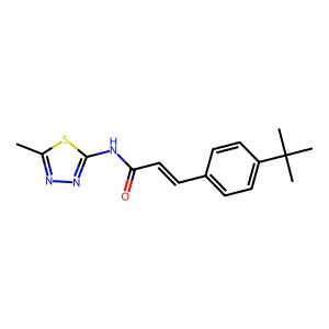 3-(4-tert-butylphenyl)-N-(5-methyl-1,3,4-thiadiazol-2-yl)acrylamide structure
