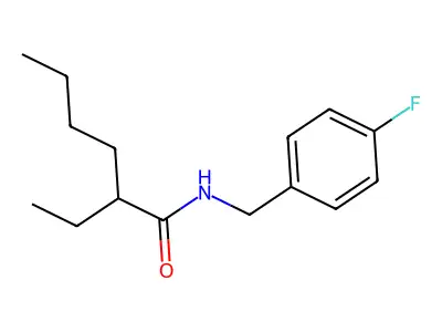 2-ethyl-N-[(4-fluorophenyl)methyl]hexanamide structure