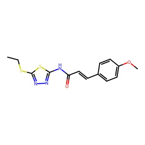 (E)-N-(5-ethylsulfanyl-1,3,4-thiadiazol-2-yl)-3-(4-methoxyphenyl)prop-2-enamide structure