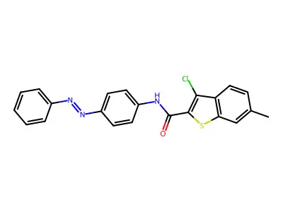 Benzo[b]thiophene-2-carboxamide, 3-chloro-6-methyl-N-[4-(2-phenyldiazenyl)phenyl]- structure