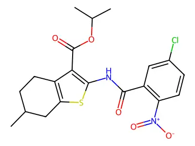 propan-2-yl 2-[(5-chloro-2-nitrobenzoyl)amino]-6-methyl-4,5,6,7-tetrahydro-1-benzothiophene-3-carboxylate structure
