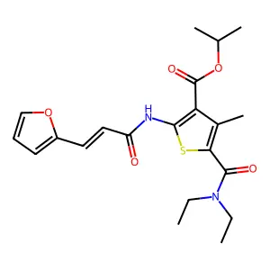 isopropyl 5-[(diethylamino)carbonyl]-2-{[3-(2-furyl)acryloyl]amino}-4-methyl-3-thiophenecarboxylate structure