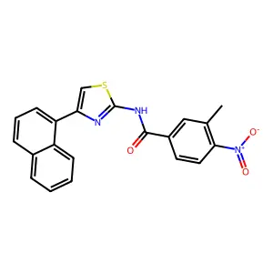 3-methyl-N-(4-naphthalen-1-yl-1,3-thiazol-2-yl)-4-nitrobenzamide structure