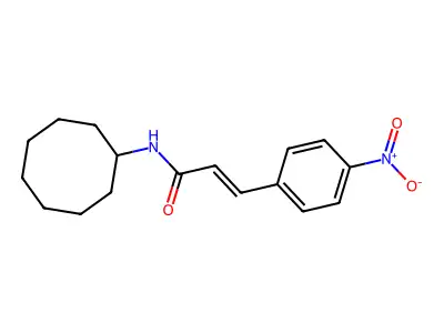 N-cyclooctyl-3-(4-nitrophenyl)prop-2-enamide structure