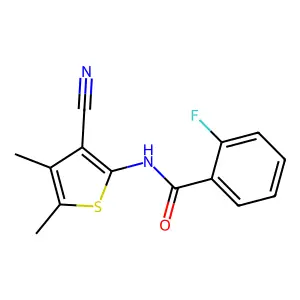 N-(3-cyano-4,5-dimethylthiophen-2-yl)-2-fluorobenzamide structure