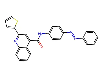 4-Quinolinecarboxamide, N-[4-(2-phenyldiazenyl)phenyl]-2-(2-thienyl)- structure