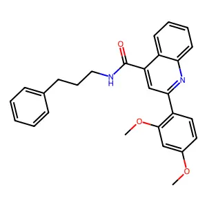 2-(2,4-dimethoxyphenyl)-N-(3-phenylpropyl)quinoline-4-carboxamide structure