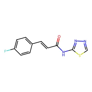 (E)-3-(4-fluorophenyl)-N-(1,3,4-thiadiazol-2-yl)prop-2-enamide structure