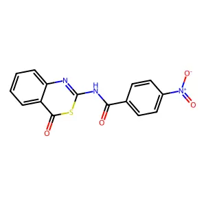 4-nitro-N-(4-oxo-4H-3,1-benzothiazin-2-yl)benzamide structure