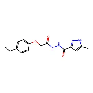 N'-[(4-ethylphenoxy)acetyl]-3-methyl-1H-pyrazole-5-carbohydrazide structure