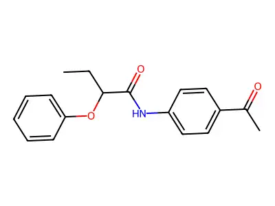 N-(4-acetylphenyl)-2-phenoxybutanamide structure