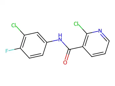 2-Chloro-N-(3-chloro-4-fluorophenyl)nicotinamide structure