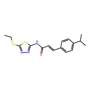 (E)-N-(5-ethylsulfanyl-1,3,4-thiadiazol-2-yl)-3-(4-propan-2-ylphenyl)prop-2-enamide structure