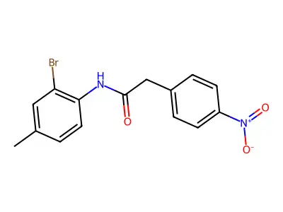 N-(2-bromo-4-methylphenyl)-2-(4-nitrophenyl)acetamide structure