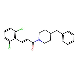 (E)-1-(4-benzylpiperidin-1-yl)-3-(2,6-dichlorophenyl)prop-2-en-1-one structure