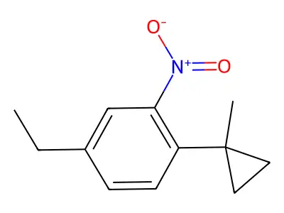 4-Ethyl-1-(1-methylcyclopropyl)-2-nitrobenzene structure