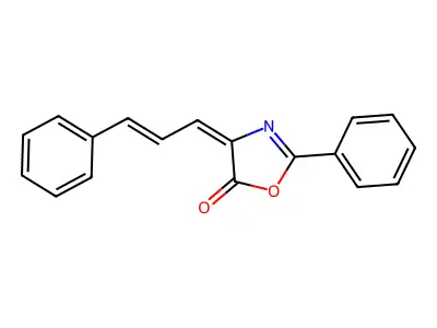 5(4H)-Oxazolone, 2-phenyl-4-(3-phenyl-2-propen-1-ylidene)- structure