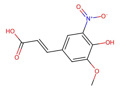 4-羟基-3-甲氧基-5-硝基肉桂酸 structure