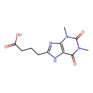2,3,6,9-Tetrahydro-1,3-dimethyl-2,6-dioxo-1H-purine-8-butanoic acid structure