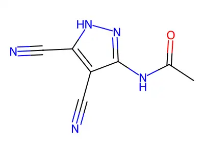 N-(4,5-dicyano-1H-pyrazol-3-yl)acetamide structure