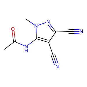 N-(3,4-Dicyano-1-methyl-1H-pyrazol-5-yl)acetamide structure