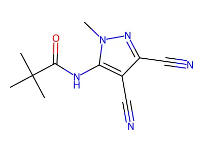 N-(4,5-Dicyano-2-methyl-pyrazol-3-YL)-2,2-dimethyl-propanamide structure