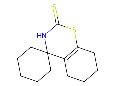 Spiro(4H-1,3-benzothiazine-4,1'-cyclohexane)-2(3H)-thione, 5,6,7,8-tetrahydro- structure