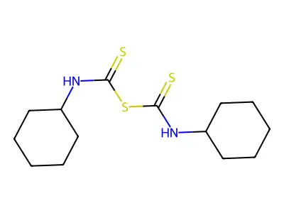 cyclohexylcarbamothioyl N-cyclohexylcarbamodithioate structure
