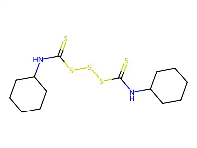 1,3-Trisulfanedicarbothioamide, N,N'-dicyclohexyl- structure