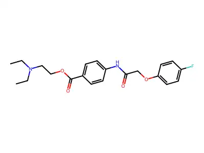 Benzoic acid, 4-(((4-fluorophenoxy)acetyl)amino)-, 2-(diethylamino)ethyl ester structure