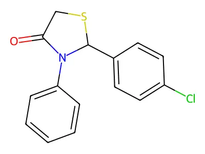 2-(4-Chlorophenyl)-3-phenyl-1,3-thiazolidin-4-one structure