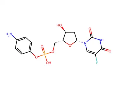 5-fluoro-2'-deoxy-[5']uridylic acid mono-(4-amino-phenyl) ester structure