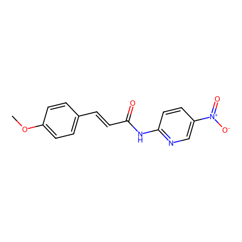 (E)-3-(4-methoxyphenyl)-N-(5-nitropyridin-2-yl)prop-2-enamide structure