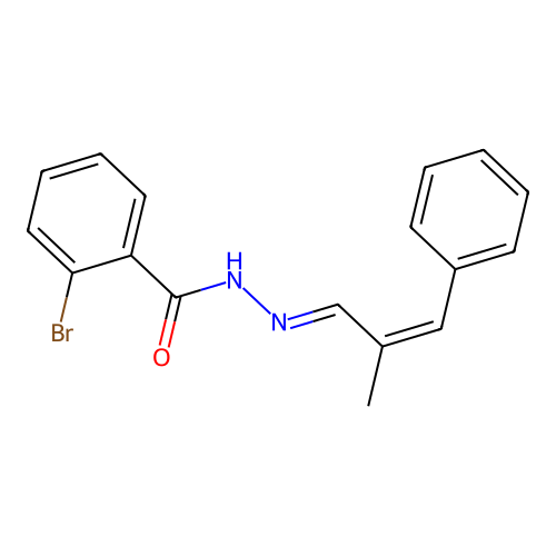 2-bromo-N-[(2-methyl-3-phenylprop-2-enylidene)amino]benzamide structure