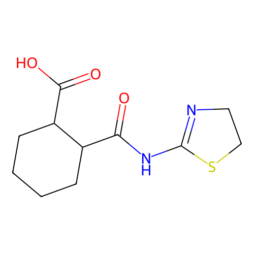 2-(4,5-Dihydro-1,3-thiazol-2-ylcarbamoyl)cyclohexanecarboxylic acid structure