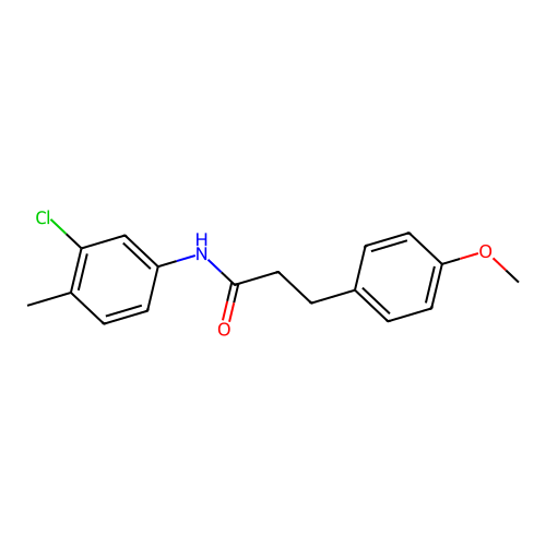 N-(3-chloro-4-methylphenyl)-3-(4-methoxyphenyl)propanamide structure