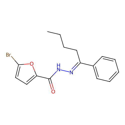 5-bromo-N-(1-phenylpentylideneamino)furan-2-carboxamide structure