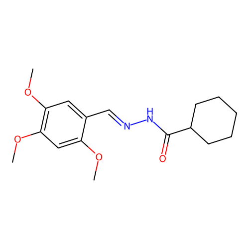 N-[(2,4,5-trimethoxyphenyl)methylideneamino]cyclohexanecarboxamide structure