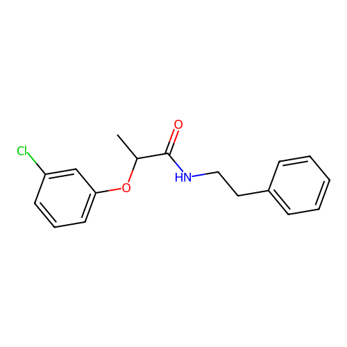 2-(3-chlorophenoxy)-N-(2-phenylethyl)propanamide structure