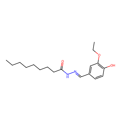 N-[(3-ethoxy-4-hydroxyphenyl)methylideneamino]nonanamide structure