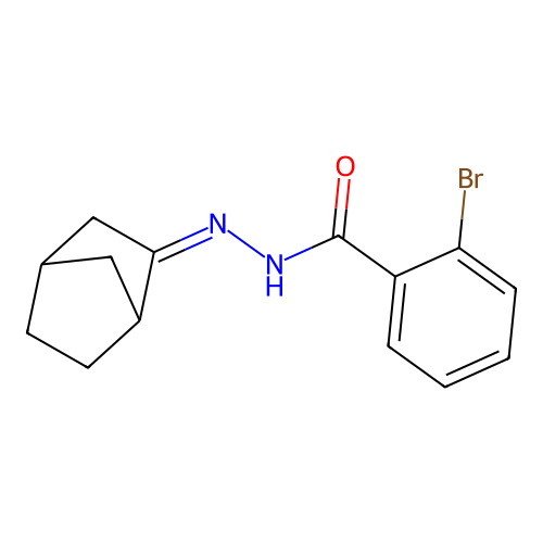 N-(2-bicyclo[2.2.1]heptanylideneamino)-2-bromobenzamide structure