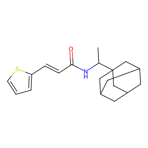 N-[1-(1-adamantyl)ethyl]-3-(2-thienyl)acrylamide structure