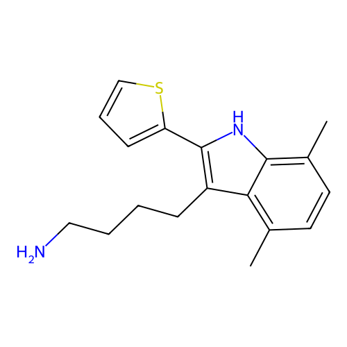 4-(4,7-dimethyl-2-thiophen-2-yl-1H-indol-3-yl)butan-1-amine structure