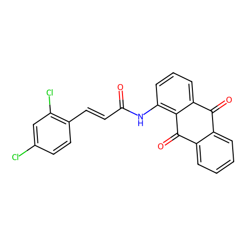 (E)-3-(2,4-dichlorophenyl)-N-(9,10-dioxoanthracen-1-yl)prop-2-enamide structure