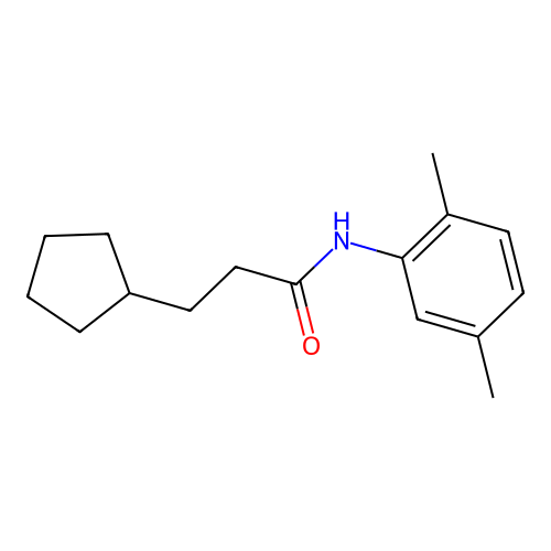 3-cyclopentyl-N-(2,5-dimethylphenyl)propanamide structure